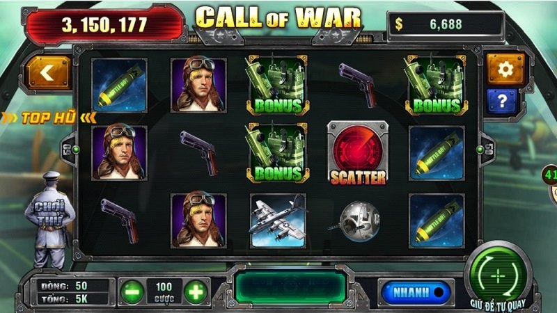 Call Of War với những màn tranh đấu kịch tính tại Quay hũ 