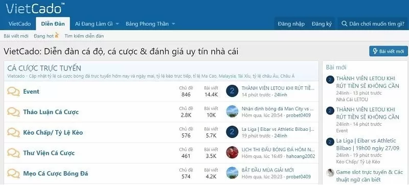 Forum uy tín của Vietcado