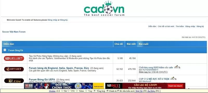 Top diễn đàn cá độ nổi tiếng về bóng đá- Cadovn