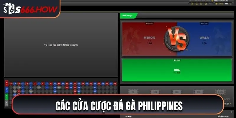 4 cửa cược đấu gà Philippines trong S666