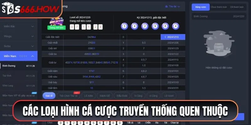 Các loại hình cá cược truyền thống quen thuộc