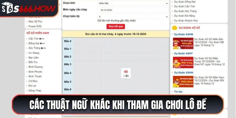 Các thuật ngữ khác khi tham gia chơi lô đề