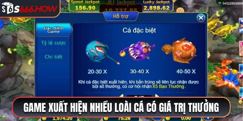 Game xuất hiện nhiều loài cá có giá trị thưởng