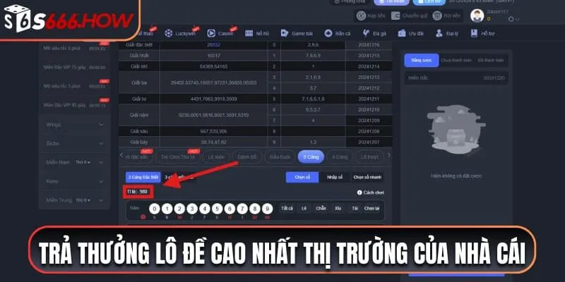 Trả thưởng lô đề cao nhất thị trường của nhà cái